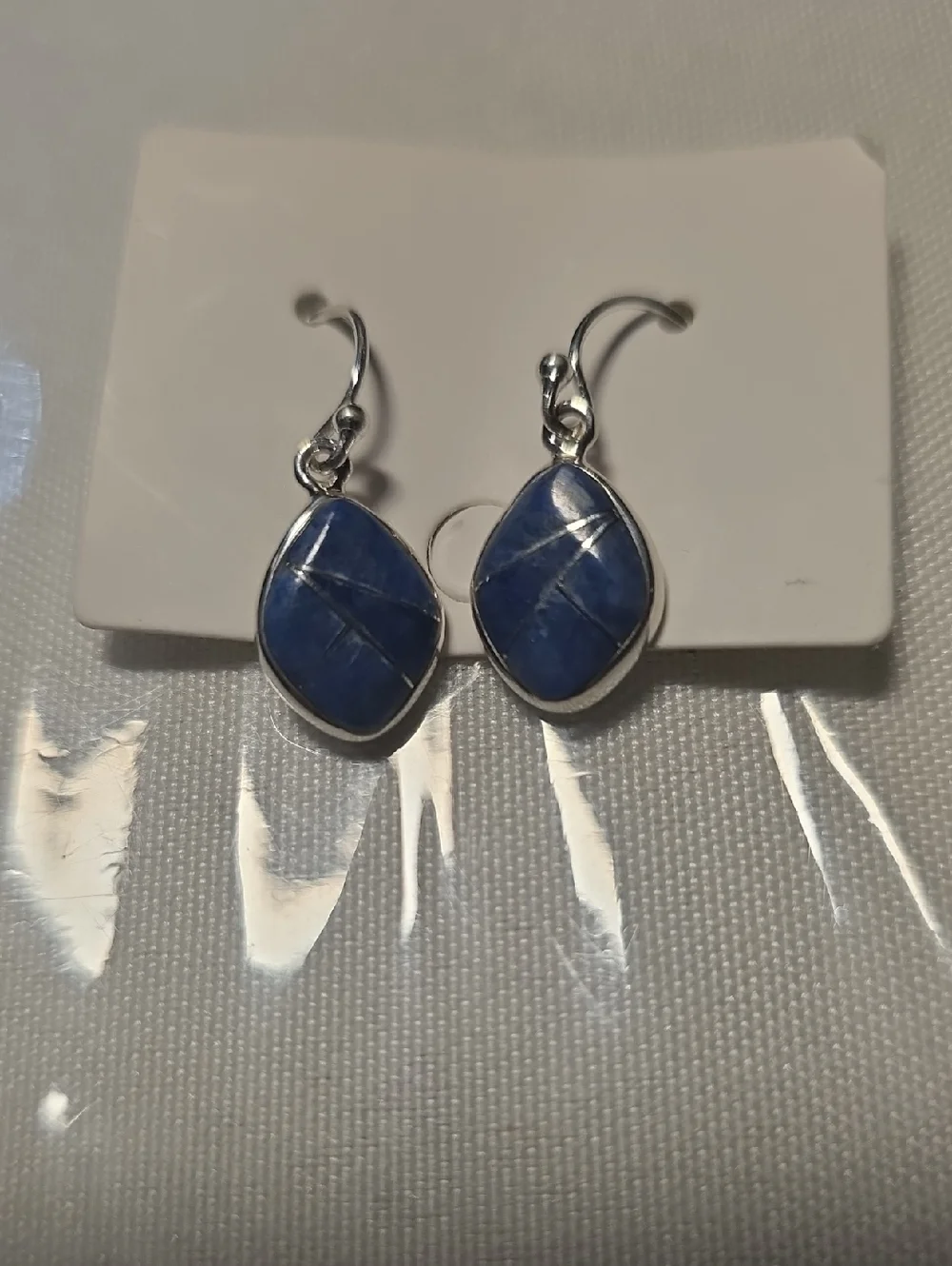 Blue Lapis Stone Drop Earrings - Fashion Brand - Picture 1 of 1